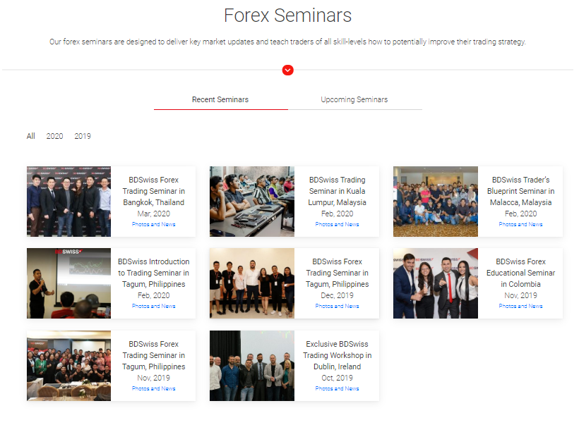 BDSwiss Review forex seminars